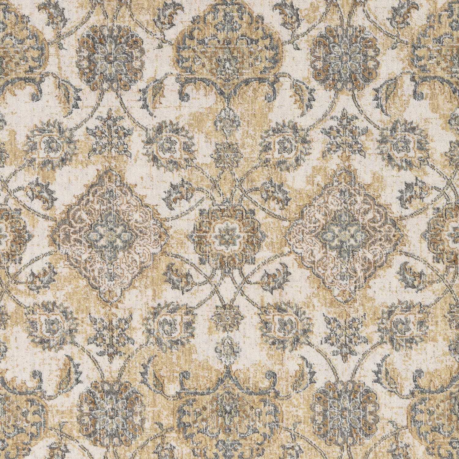 HomeRoots 2' x 7' Ivory Sand Floral Vine Wool Indoor Runner Rug
