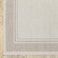 HomeRoots 2' x 7' Ivory and Gray Bordered Indoor Outdoor Runner Rug