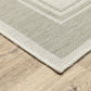 HomeRoots 2' x 7' Ivory and Gray Bordered Indoor Outdoor Runner Rug