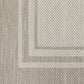 HomeRoots 2' x 7' Ivory and Gray Bordered Indoor Outdoor Runner Rug