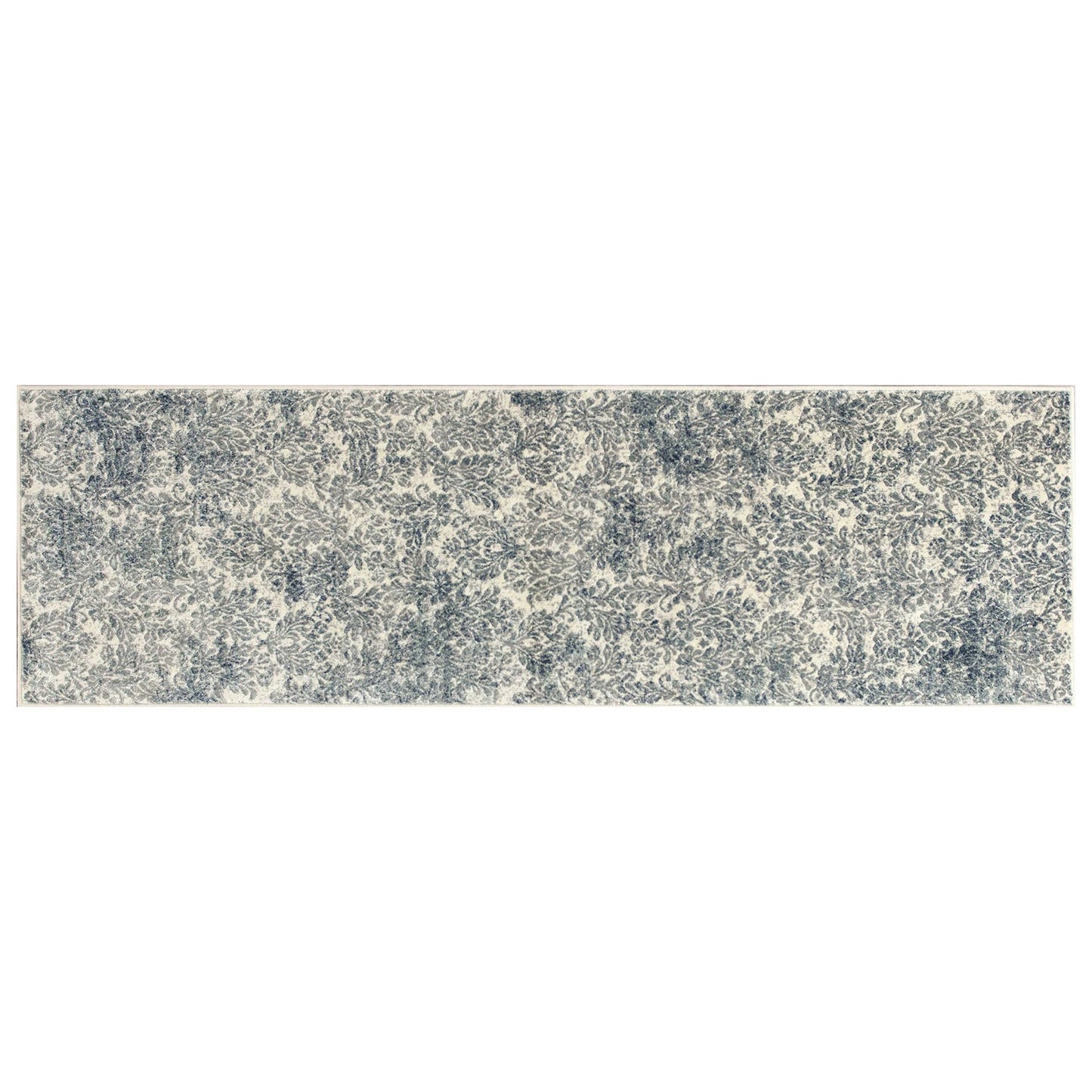 HomeRoots 2' x 7' Ivory or Blue Ancient Viscose Runner Rug