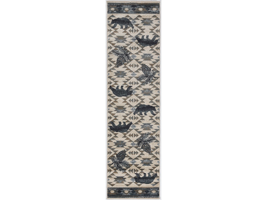 HomeRoots 2' x 7' Ivory or Blue Polypropylene Runner Rug