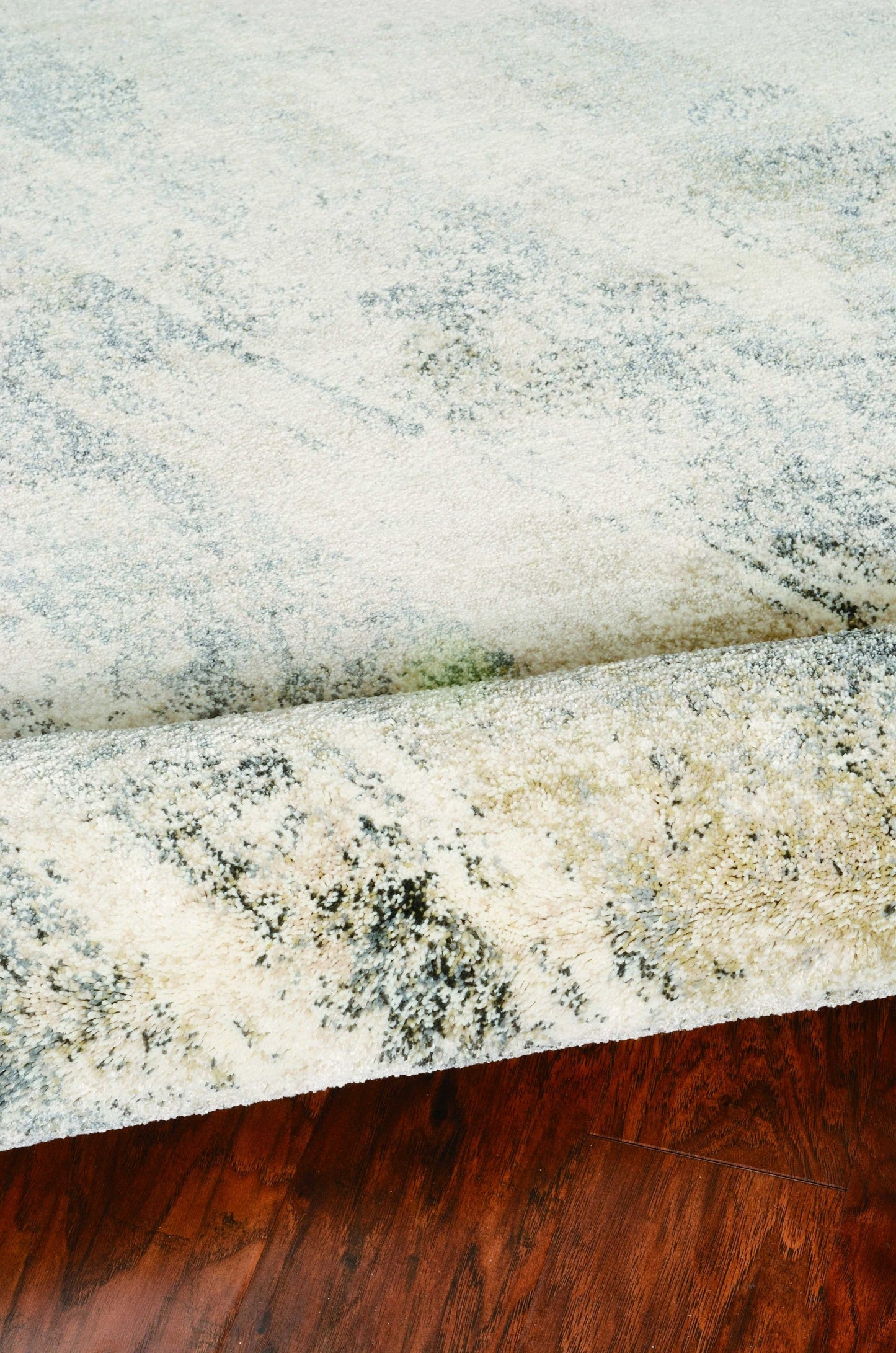 HomeRoots 2' x 7' Ivory or Grey Abstract Brushstrokes Runner Rug