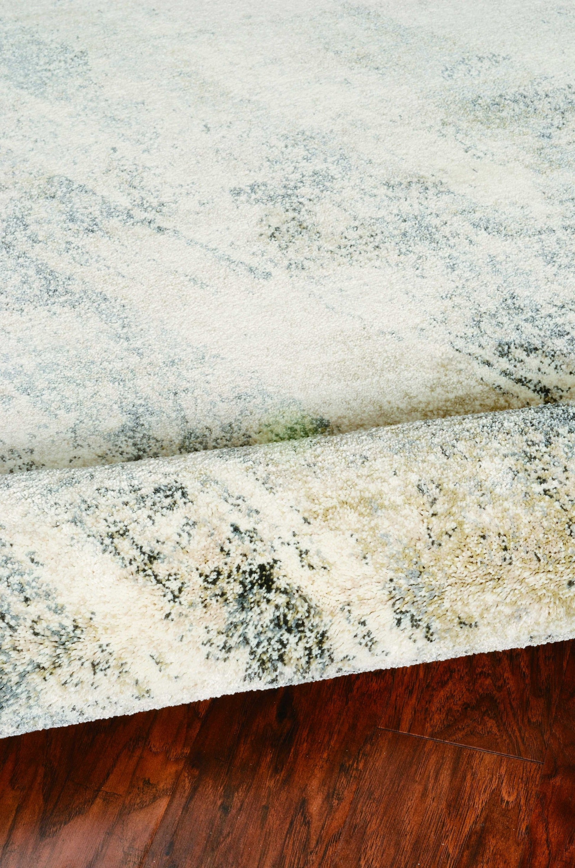 HomeRoots 2' x 7' Ivory or Grey Abstract Brushstrokes Runner Rug
