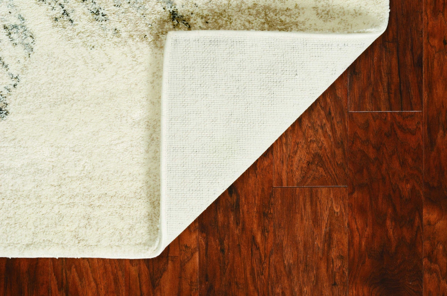 HomeRoots 2' x 7' Ivory or Grey Abstract Brushstrokes Runner Rug