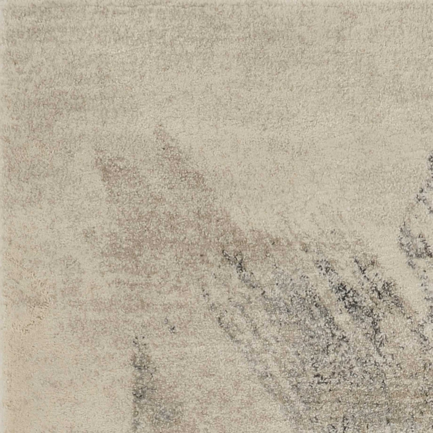 HomeRoots 2' x 7' Ivory or Grey Abstract Brushstrokes Runner Rug