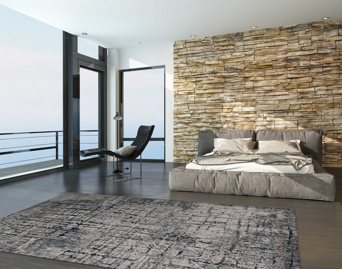 HomeRoots 2' x 7' Ivory or Grey Polypropylene and Polyester Runner Rug