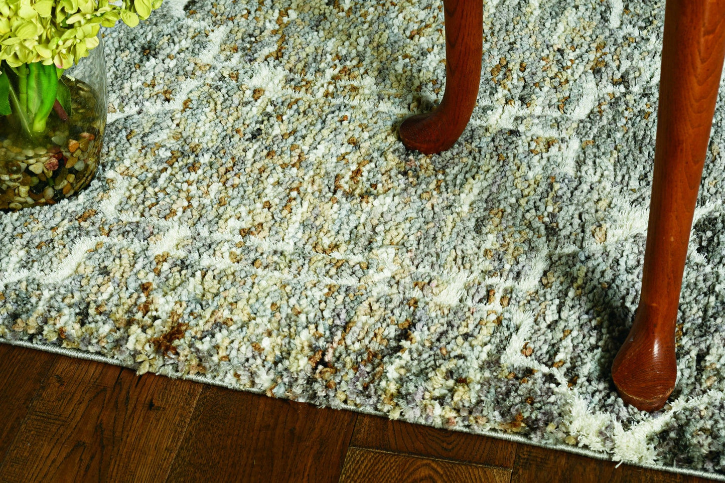 HomeRoots 2' x 7' Mocha Mosaic Pattern Runner Rug with Fringe