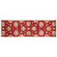HomeRoots 2' x 7' Red Floral Vines Bordered Wool Runner Rug