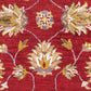 HomeRoots 2' x 7' Red Floral Vines Bordered Wool Runner Rug