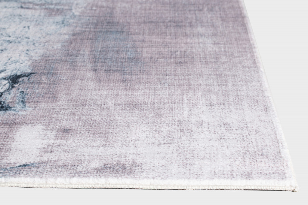 HomeRoots 2' x 7' Sand Abstract Splash Modern Runner Rug