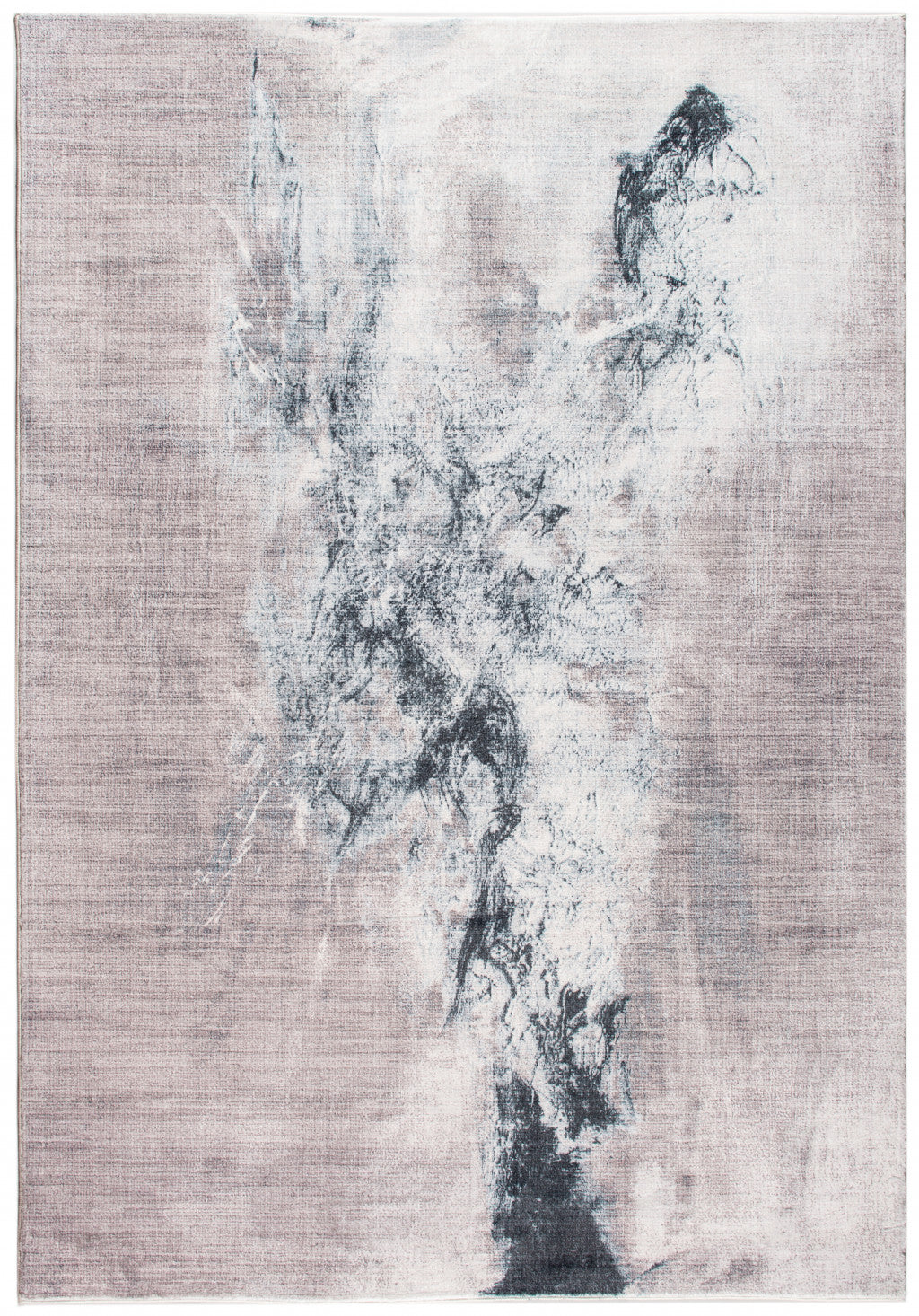 HomeRoots 2' x 7' Sand Abstract Splash Modern Runner Rug