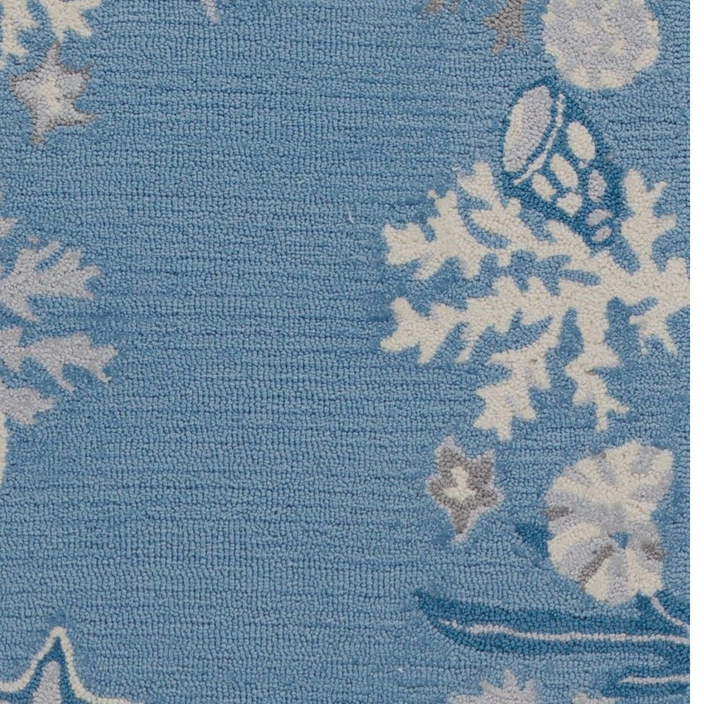 HomeRoots 2' x 7' Sea Blue Costal Runner Rug