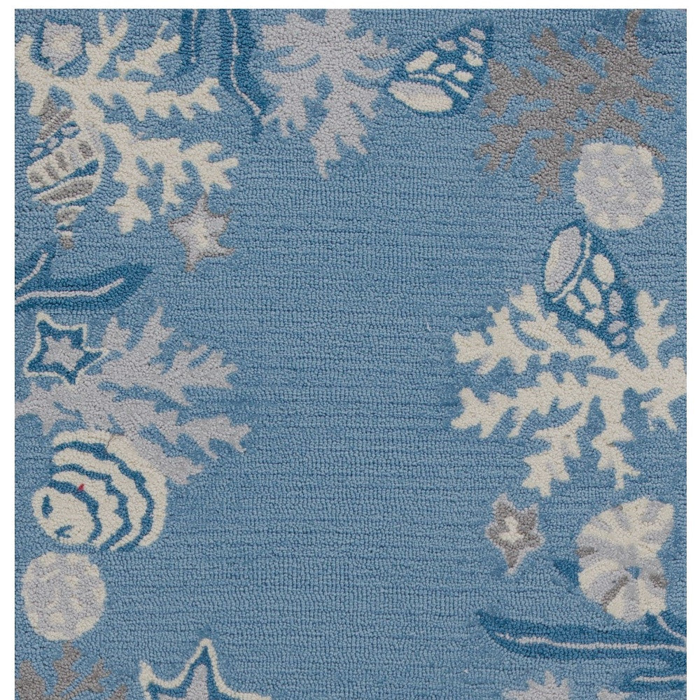 HomeRoots 2' x 7' Sea Blue Costal Runner Rug