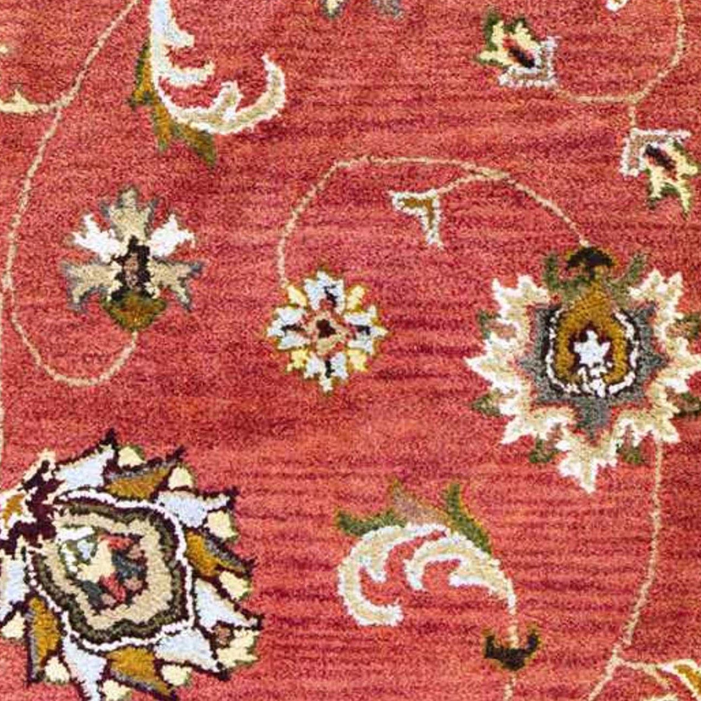 HomeRoots 2' x 7' Sienna Floral Vines Wool Runner Rug