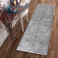 HomeRoots 2' x 7' Silver or Blue Ancient Viscose Runner Rug