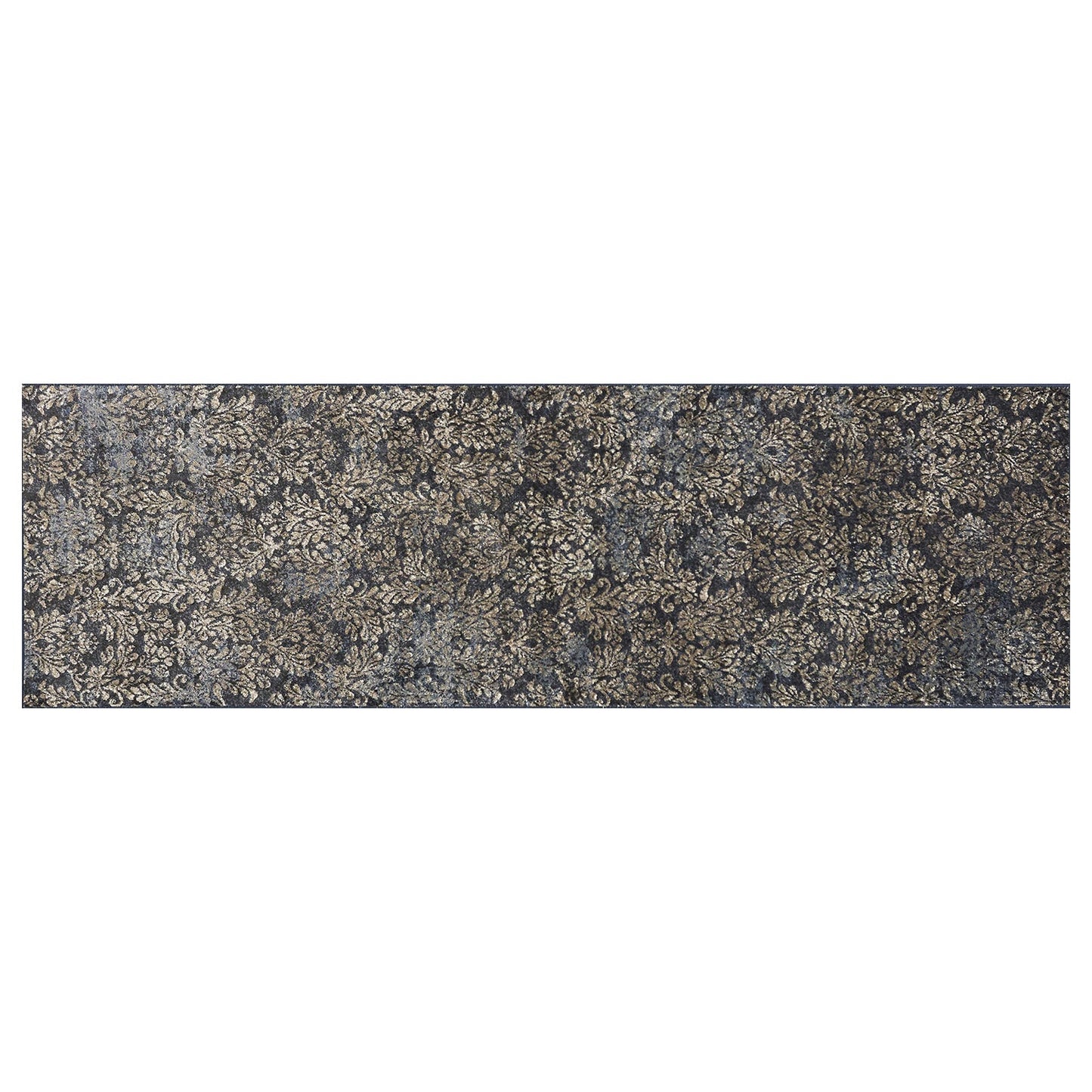HomeRoots 2' x 7' Slate Blue Ancient Viscose Runner Rug