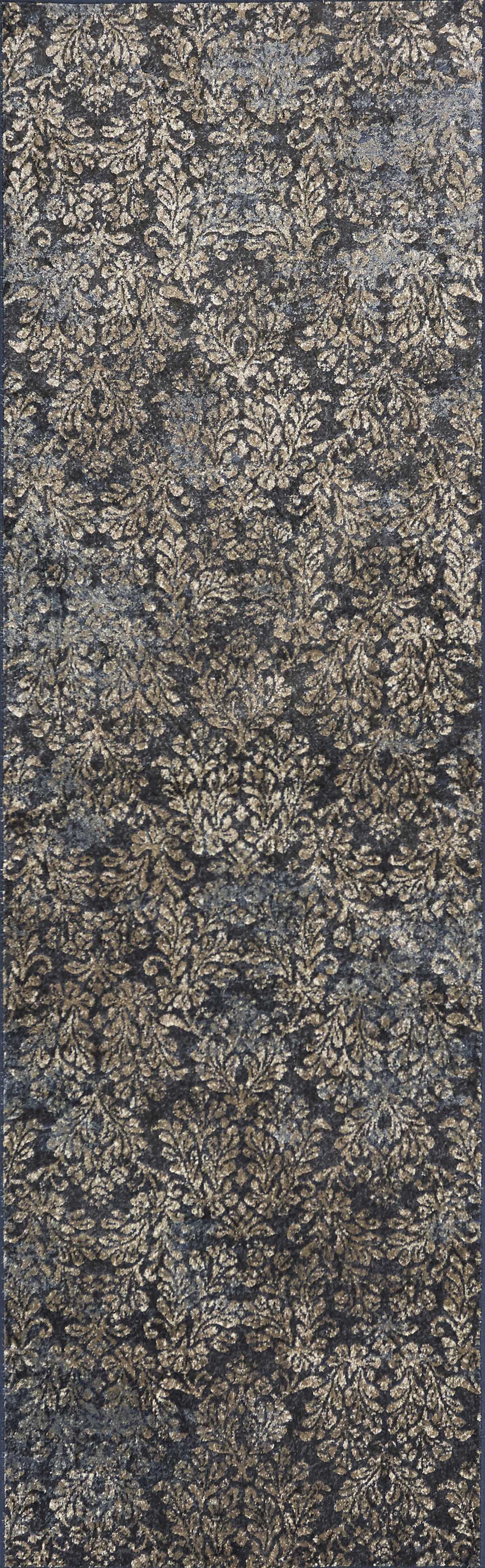 HomeRoots 2' x 7' Slate Blue Ancient Viscose Runner Rug