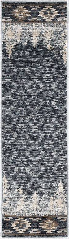 HomeRoots 2' x 7' Slate Blue Polypropylene Runner Rug