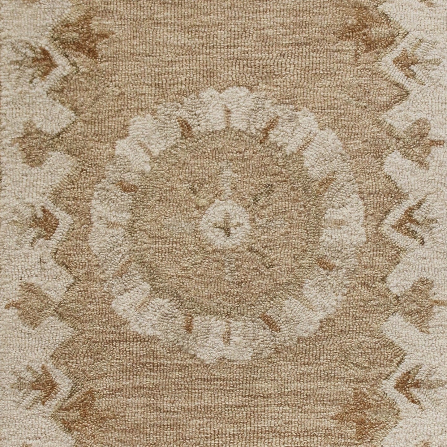 HomeRoots 2' x 7' Tan Retro Modern Medallion Runner Rug