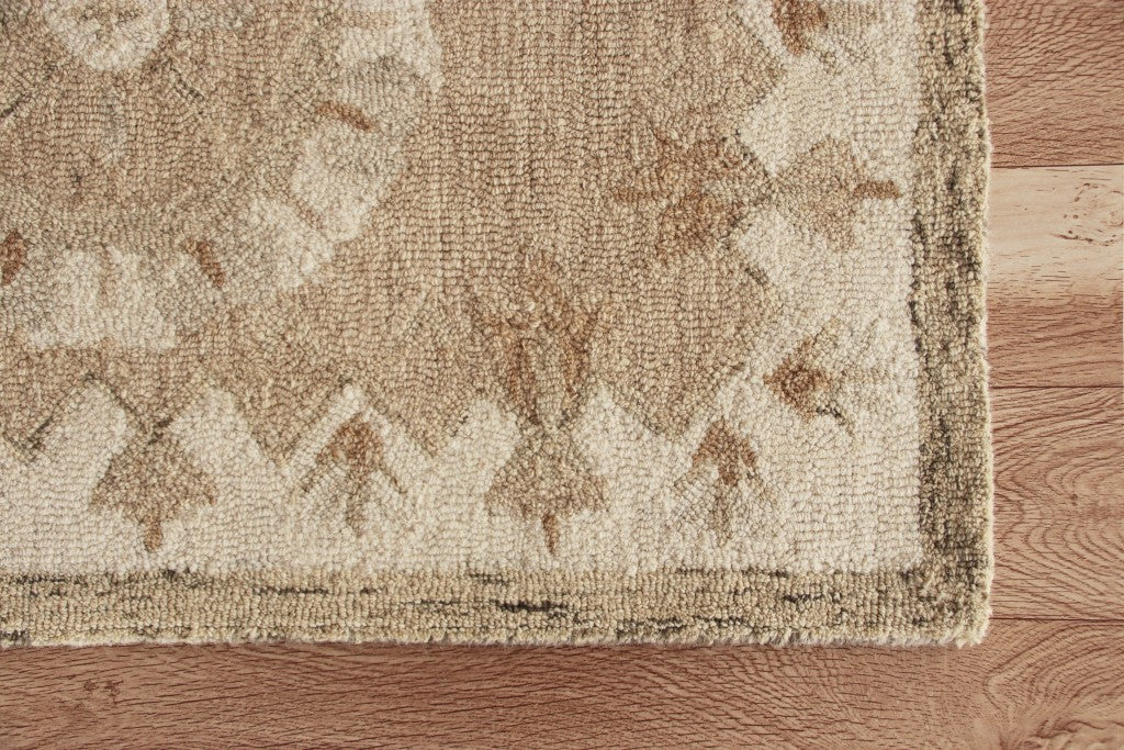 HomeRoots 2' x 7' Tan Retro Modern Medallion Runner Rug