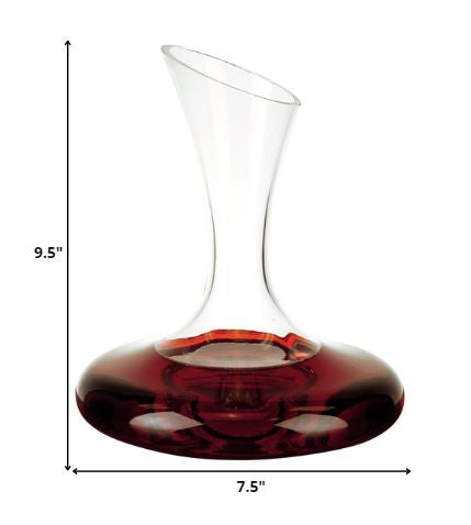 HomeRoots 2" x 75" x 95" Mouth Blown Crystal Lead Free Wine Carafe 32 oz