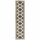 HomeRoots 2' x 8' Abstract Ivory and Gray Geometric Indoor Runner Rug
