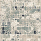 HomeRoots 2' x 8' Beige Blue Abstract Tiles Distressed Runner Rug