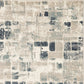 HomeRoots 2' x 8' Beige Blue Abstract Tiles Distressed Runner Rug