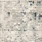 HomeRoots 2' x 8' Beige Blue Abstract Tiles Distressed Runner Rug
