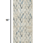 HomeRoots 2' x 8' Beige Blue Distressed Chevron Runner Rug