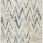 HomeRoots 2' x 8' Beige Blue Distressed Chevron Runner Rug