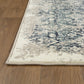 HomeRoots 2' x 8' Beige Blue Distressed Diamonds Runner Rug