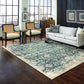 HomeRoots 2' x 8' Beige Blue Distressed Diamonds Runner Rug