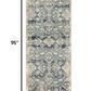 HomeRoots 2' x 8' Beige Blue Distressed Diamonds Runner Rug