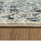 HomeRoots 2' x 8' Beige Blue Distressed Diamonds Runner Rug