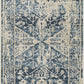 HomeRoots 2' x 8' Beige Blue Distressed Medallion Runner Rug