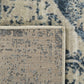 HomeRoots 2' x 8' Beige Blue Distressed Medallion Runner Rug