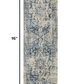HomeRoots 2' x 8' Beige Blue Distressed Medallion Runner Rug