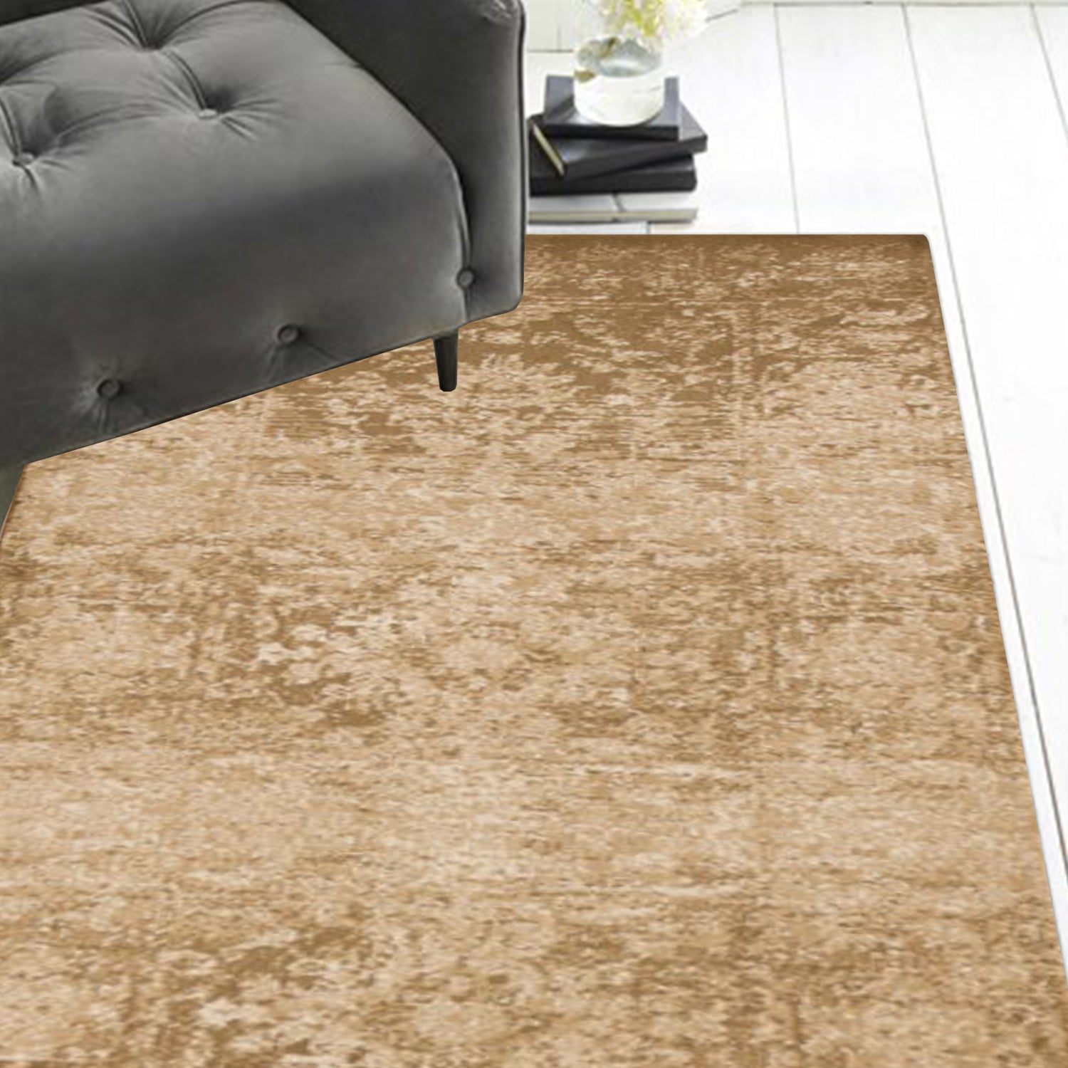 HomeRoots 2' x 8' Beige Polypropylene Runner Rug