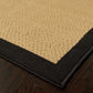 HomeRoots 2' x 8' Beige and Black Plain Indoor Outdoor Runner Rug