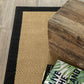 HomeRoots 2' x 8' Beige and Black Plain Indoor Outdoor Runner Rug