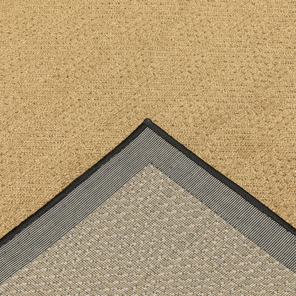 HomeRoots 2' x 8' Beige and Black Plain Indoor Outdoor Runner Rug