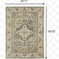 HomeRoots 2' x 8' Beige and Gray Traditional Medallion Indoor Runner Rug