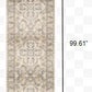 HomeRoots 2' x 8' Beige and Ivory Medallion Runner Rug