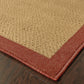 HomeRoots 2' x 8' Beige and Red Plain Indoor Outdoor Runner Rug