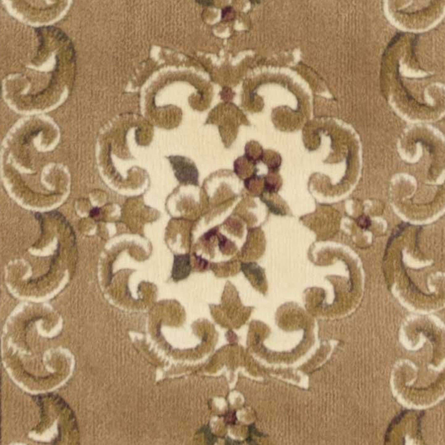 HomeRoots 2' x 8' Beige or Ivory Medallion Runner Rug