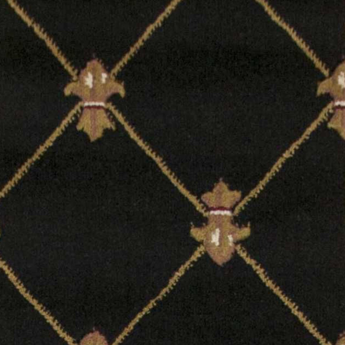 HomeRoots 2' x 8' Black Fleur de Lis Runner Rug