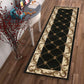 HomeRoots 2' x 8' Black Fleur de Lis Runner Rug