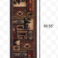 HomeRoots 2' x 8' Black and Brown Nature Lodge Runner Rug